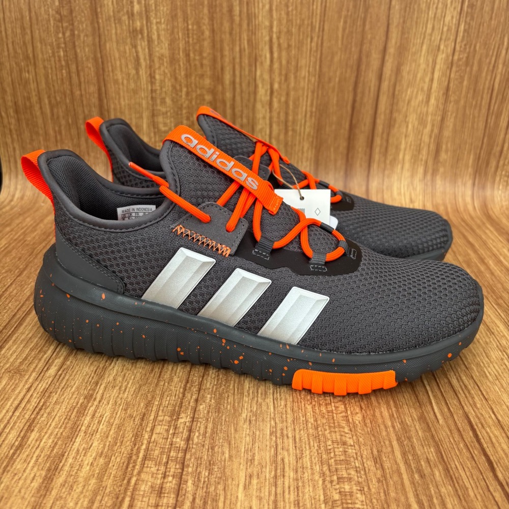 Adidas Kaptir 4.0 K Sneakers Kids Size 6 Grey Orange Cloudfoam Running NEW